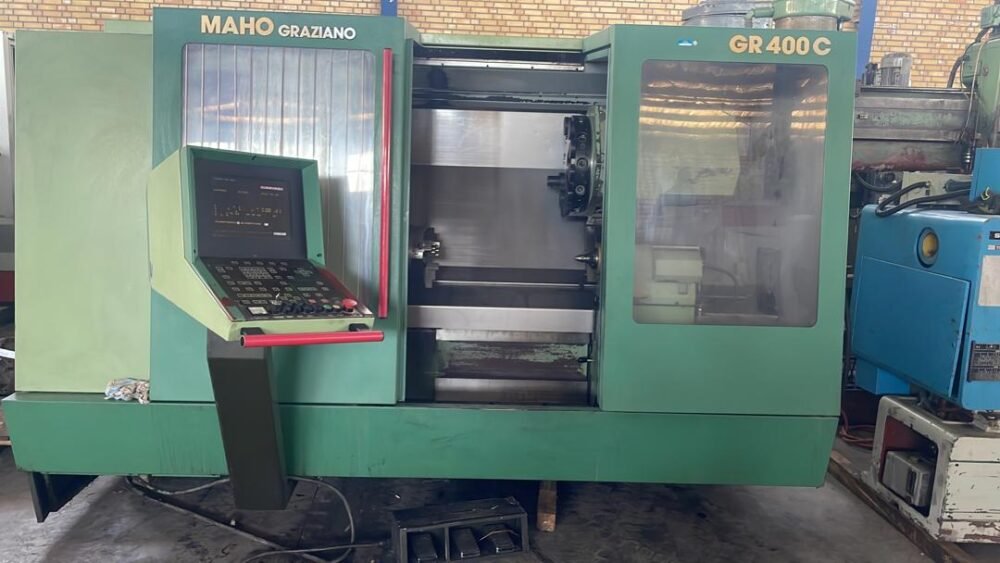 تراش CNC ماهو (MAHO Graziano) – قطر کارگیر ۴۵۰ میلی‌متر – طول کار ۱۰۰۰ میلی‌متر – کنترل Siemens 802 – استارت آماده کار – وضعیت بسیار سالم و تمیز - تصویر 4
